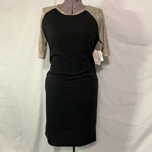 LuLaRoe Elegant Collection Julia dress solid black and gold